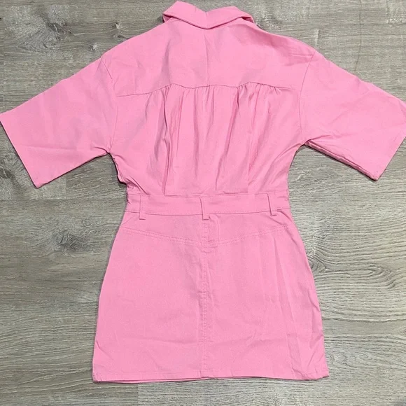 Pink Button-Up Mini Dress - Picture 2 of 2